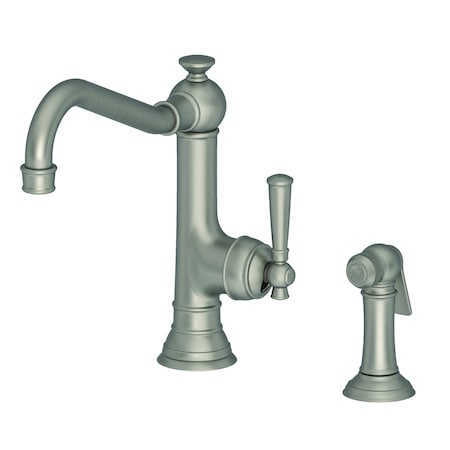 Newport Brass Single Handle Kitchen Faucet With Side Spray in Antique Nickel 2470-5313-15A